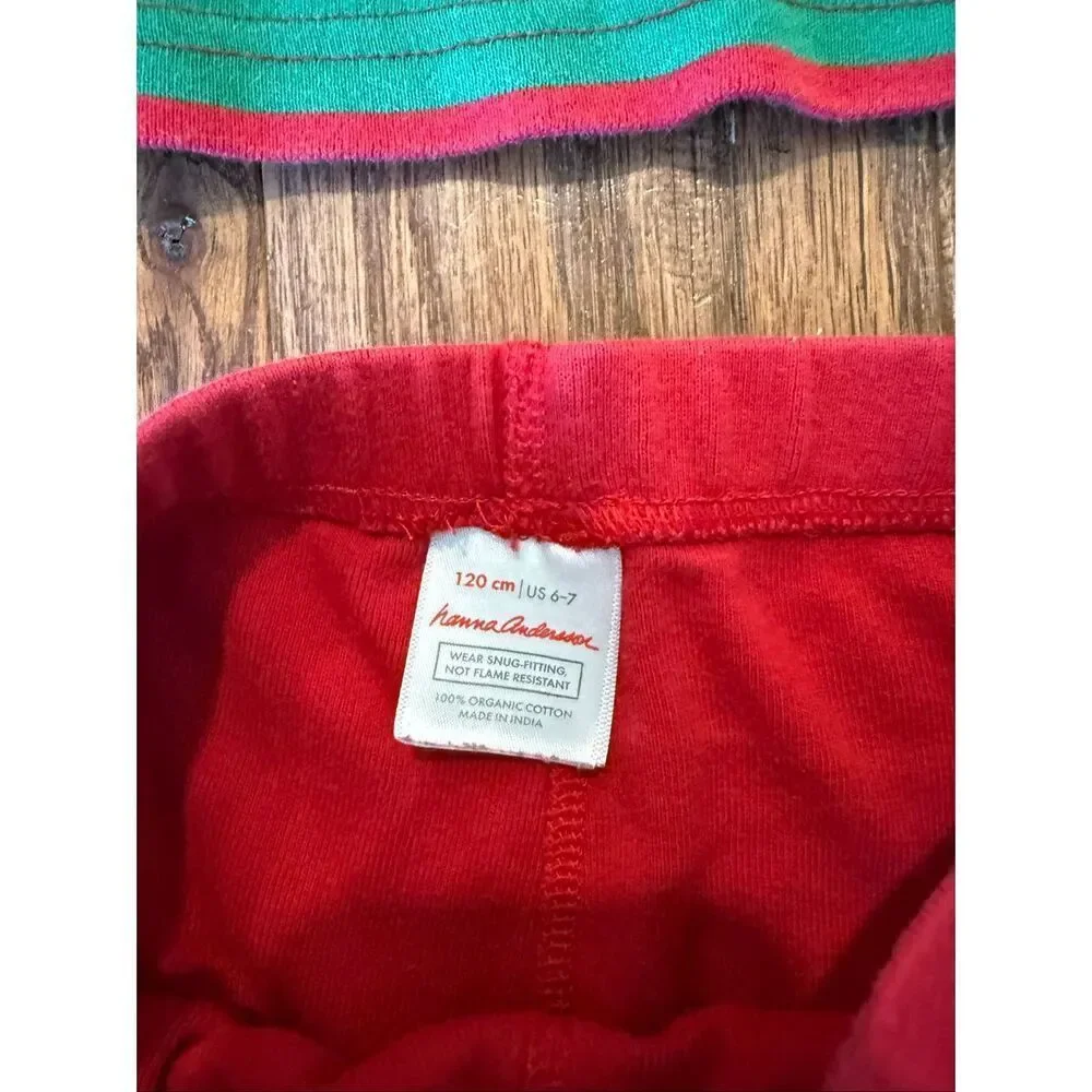 Hanna Andersson Christmas elf long sleeve pajama bundle 6-7
